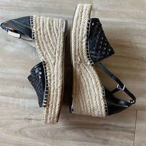 Franco Sarto Black Espedrille Wedge Heels